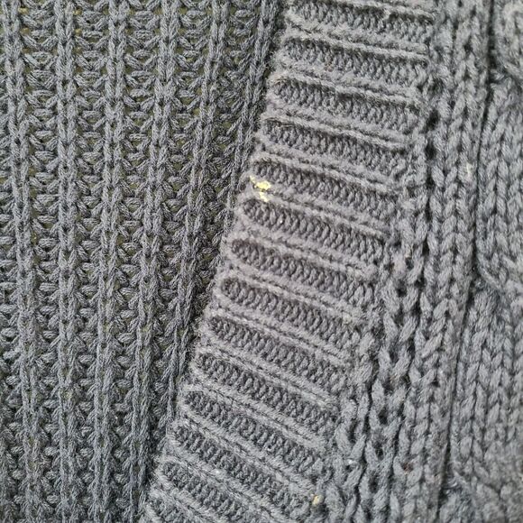 Marsh Landing Womens Cardigan Small Navy Chunky Knit Fisherman Grandpa Classic - Picture 5 of 9